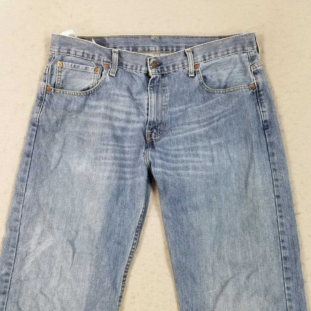 Levi's Jeans Mens 36x32 Blue 505 Regular Fit Straight Leg Light Wash Denim Pants